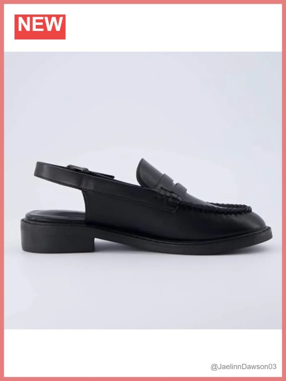 Women's Sling Back Loafer with Memory Foam, Faux Leather, Adjustable Strap